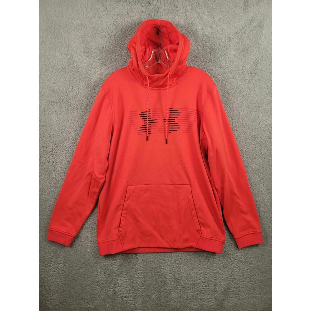 Under Armour Mens Fleece Spectrum Hoodie Sweatshirt Orange 2XL Coldgear.